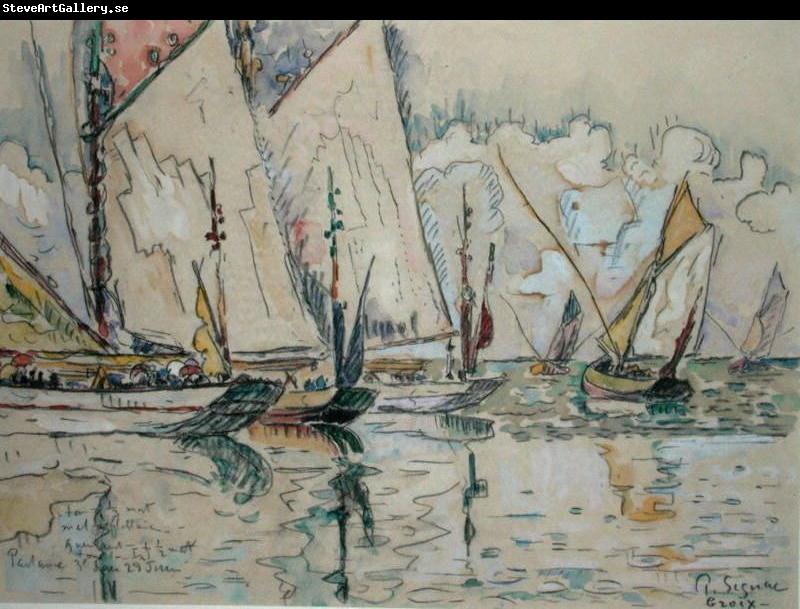 Paul Signac Departure of Three-Masted Boats at Croix-de-Vie